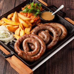 Микс колбасок с гарниром